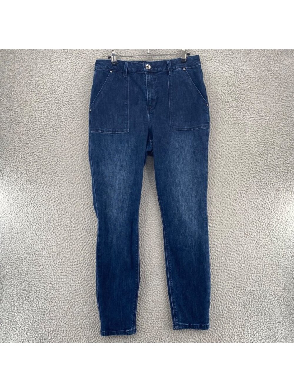 A Loves A Jeans Womens 31 Blue Dark Wash Denim Stretch Skinny Utility Pockets